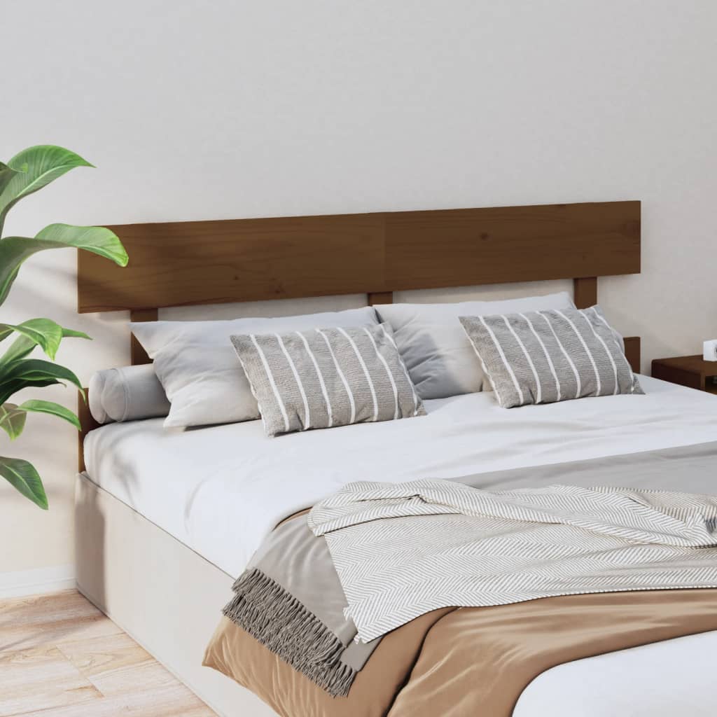 Solid Wood Pine Headboard, Honey Brown, 154x3x81 cm