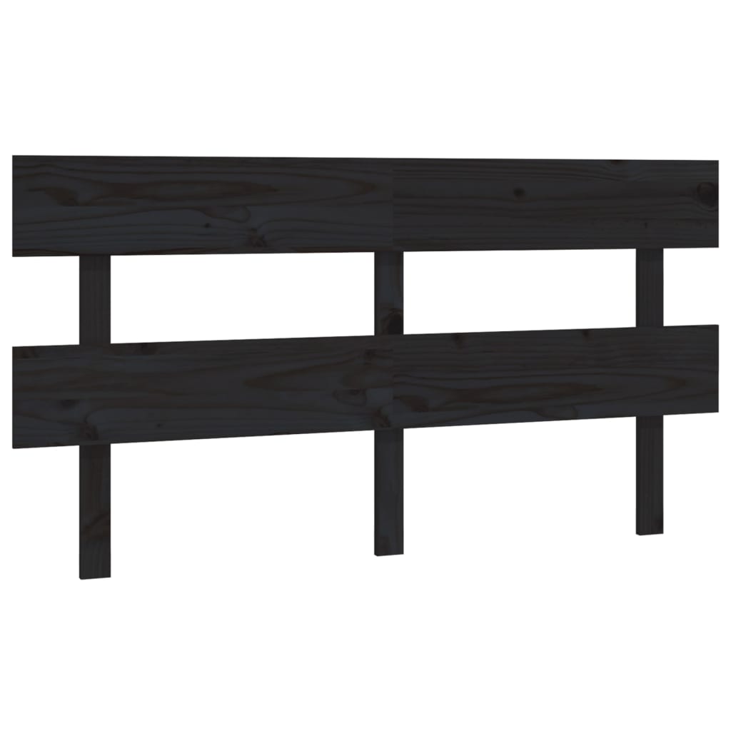 Solid Pine Black Headboard 164x3x81 cm - Stylish Bedroom Essential