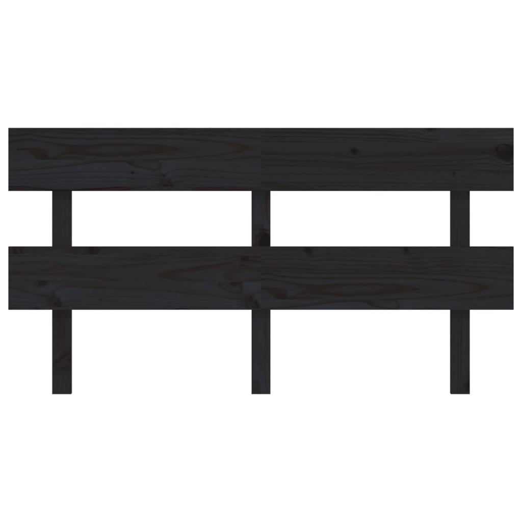 Solid Pine Black Headboard 164x3x81 cm - Stylish Bedroom Essential
