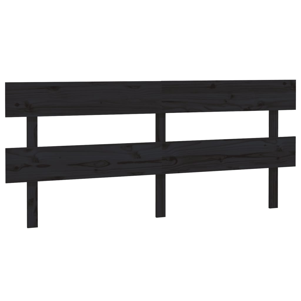 Solid Wood Pine Black Headboard 184x3x81 cm - Stylish & Durable