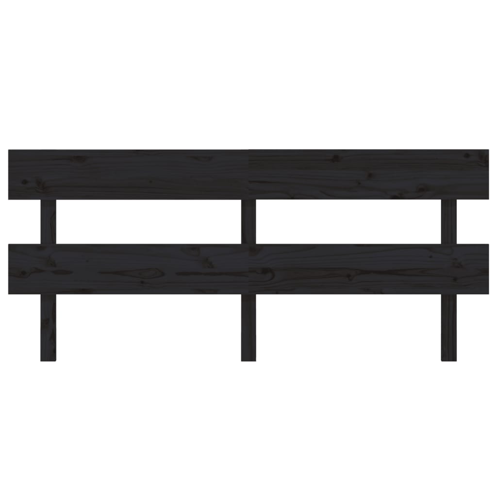 Solid Wood Pine Black Headboard 184x3x81 cm - Stylish & Durable