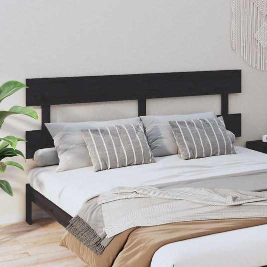 Solid Wood Pine Black Headboard 184x3x81 cm - Stylish & Durable