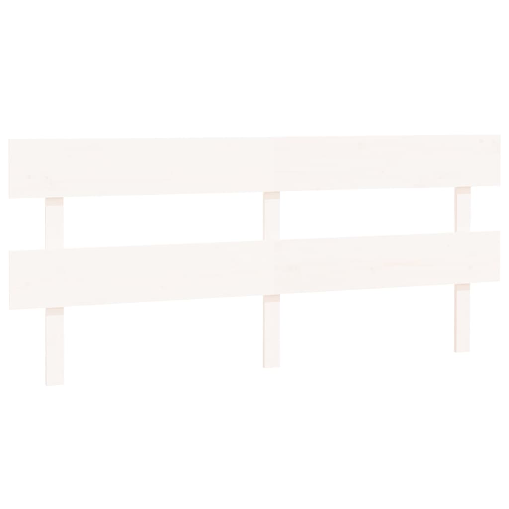 Solid Pine White Bed Headboard 204x3x81 cm