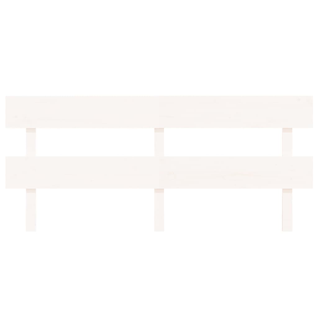 Solid Pine White Bed Headboard 204x3x81 cm