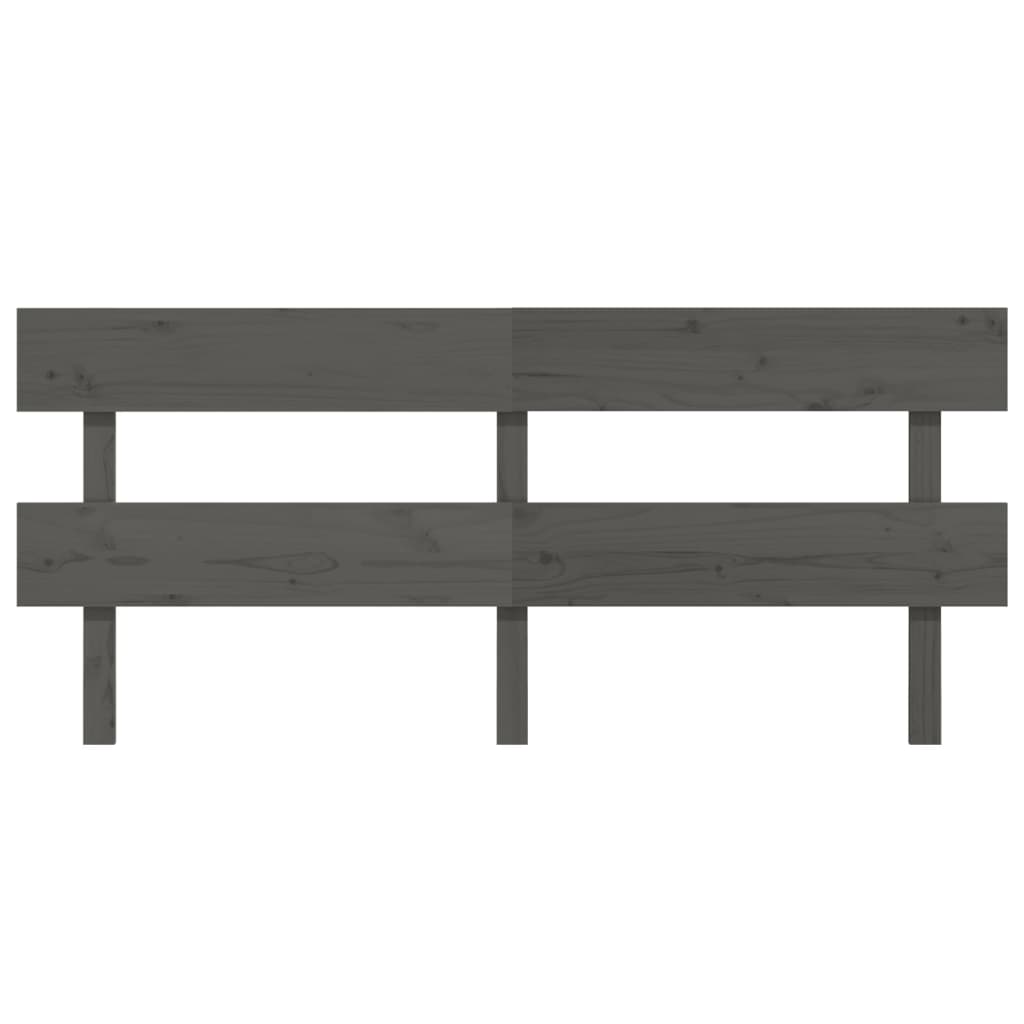 Solid Wood Pine Bed Headboard, Grey, 204x3x81 cm - Elegant Design