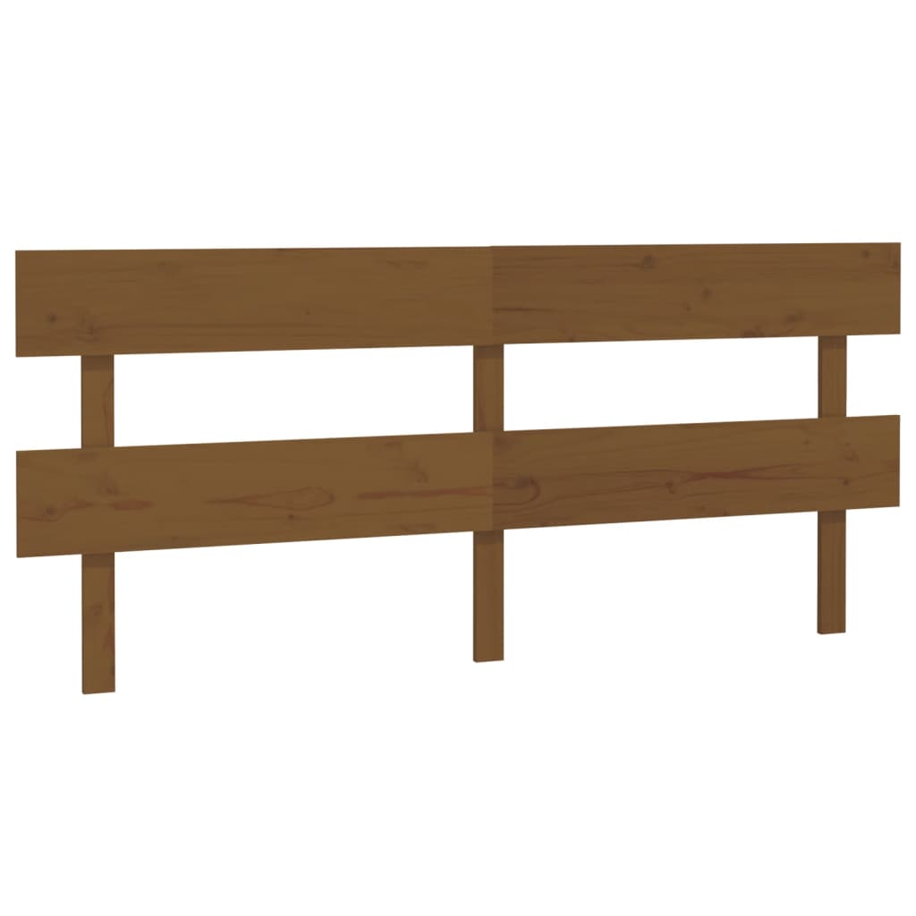 Solid Wood Pine Bed Headboard, Honey Brown, 204x3x81 cm
