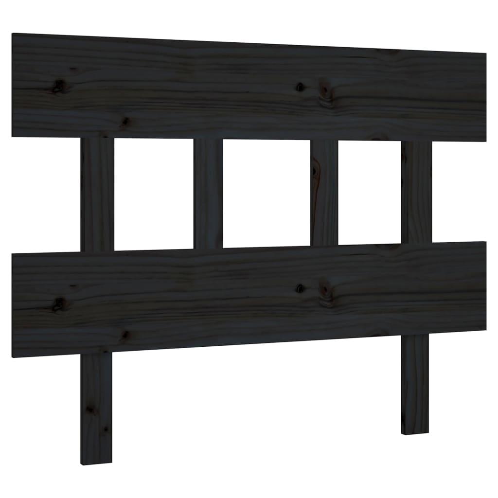 Solid Pine Black Bed Headboard - 78.5x3x81 cm