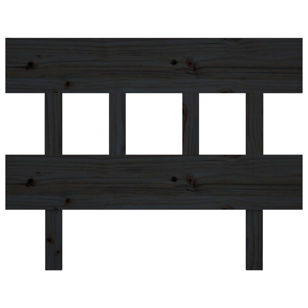 Solid Pine Black Bed Headboard - 78.5x3x81 cm