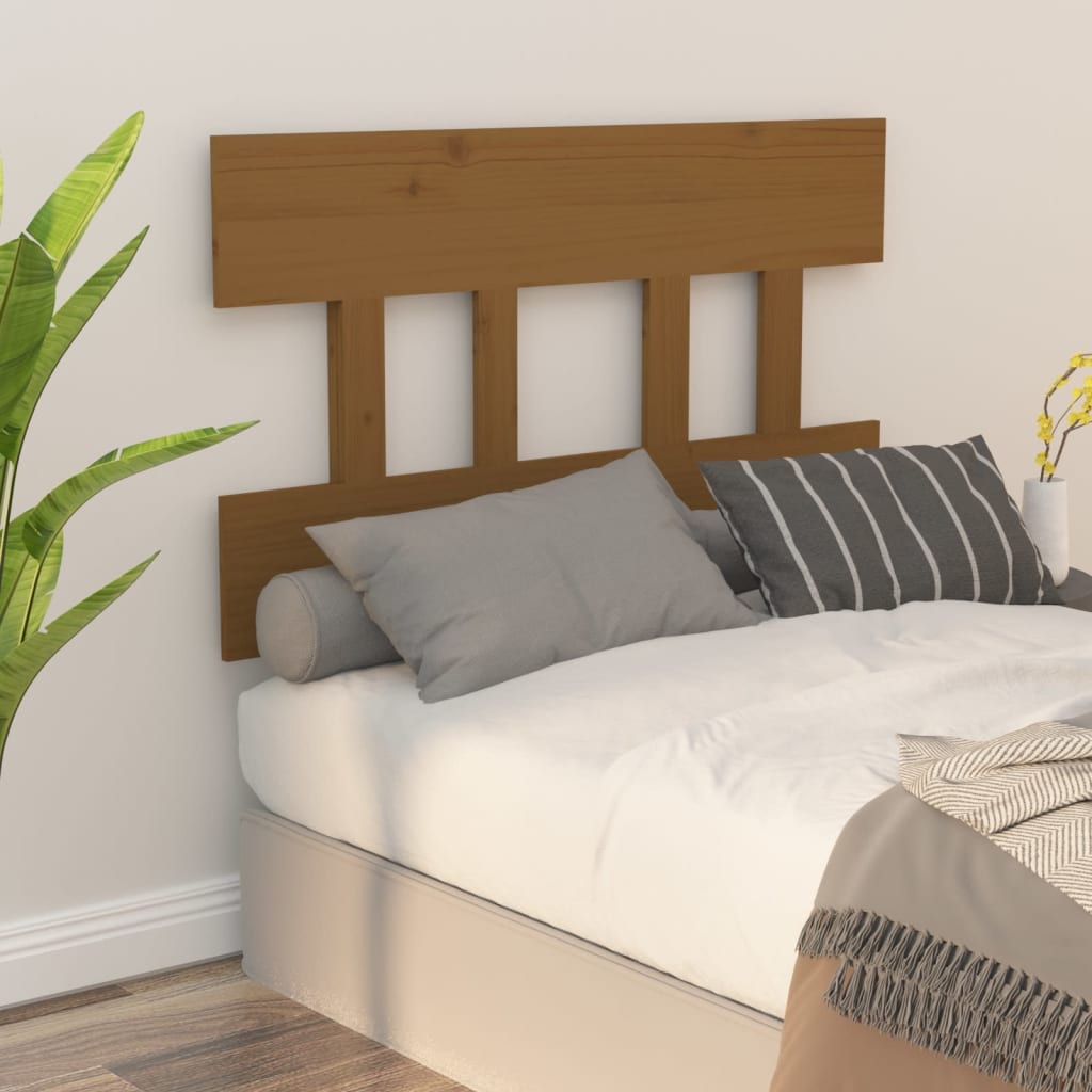 Solid Wood Pine Headboard, Honey Brown, 93.5x3x81 cm