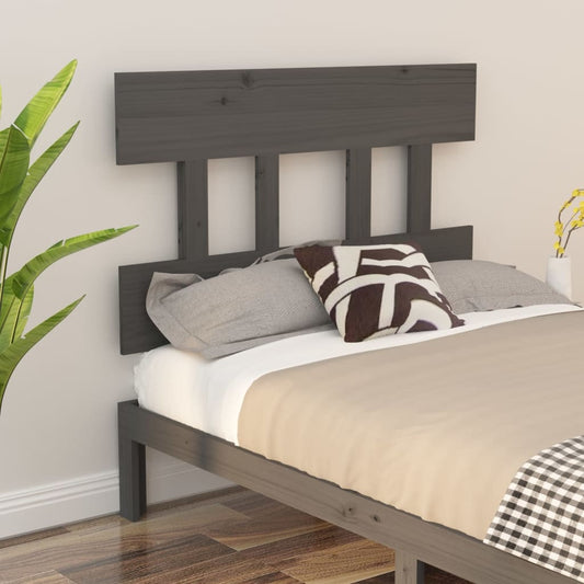 Solid Pine Wood Grey Headboard 103.5x3x81 cm - Elegant Bedroom Decor