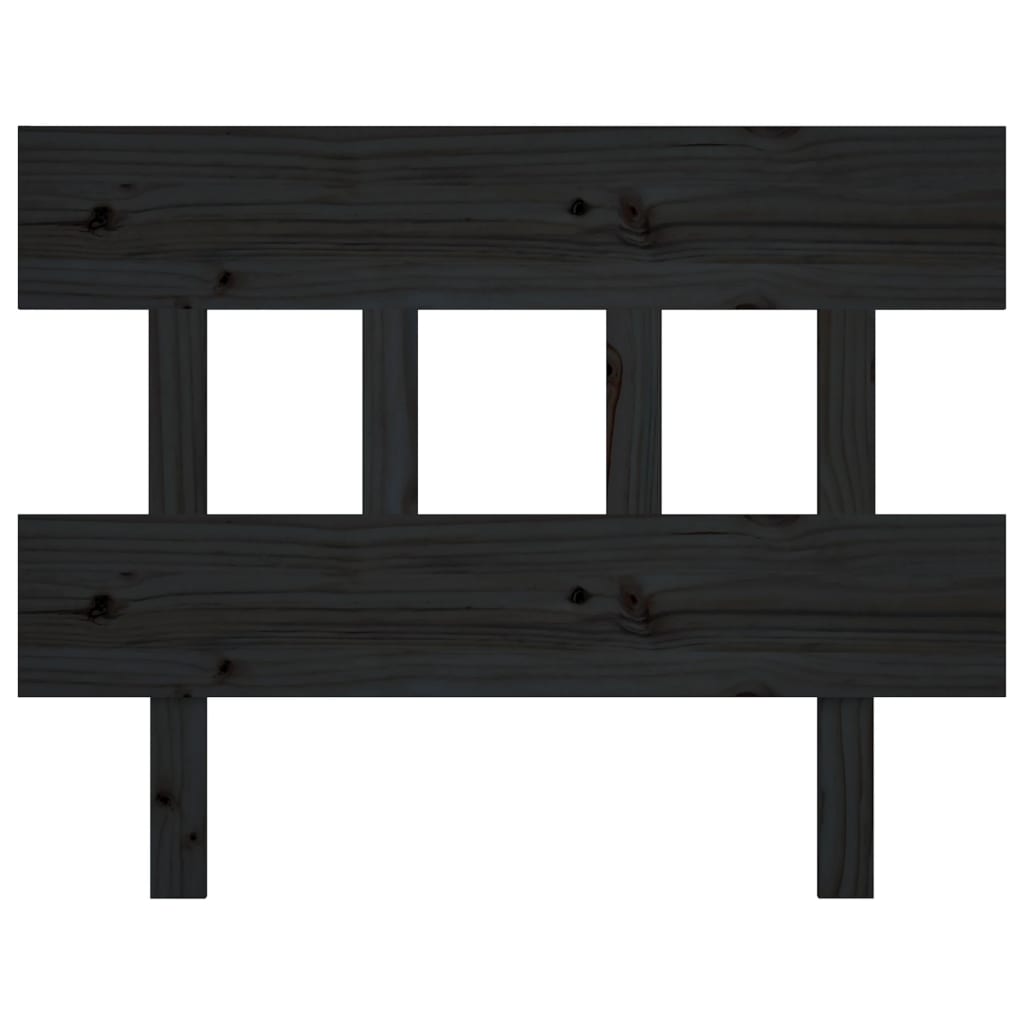 Solid Pine Wood Black Headboard 103.5x3x81 cm - Elegant Design