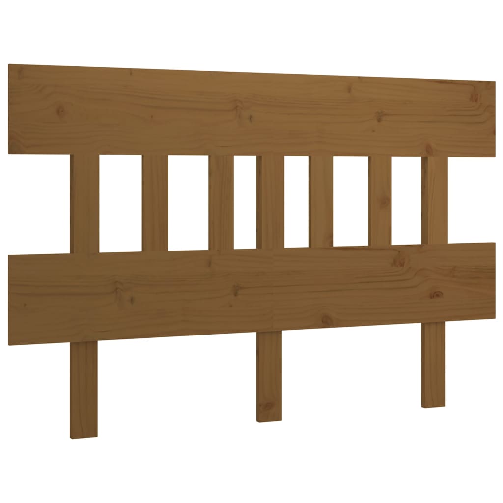 Solid Pine Wood Honey Brown Bed Headboard 123.5x3x81 cm