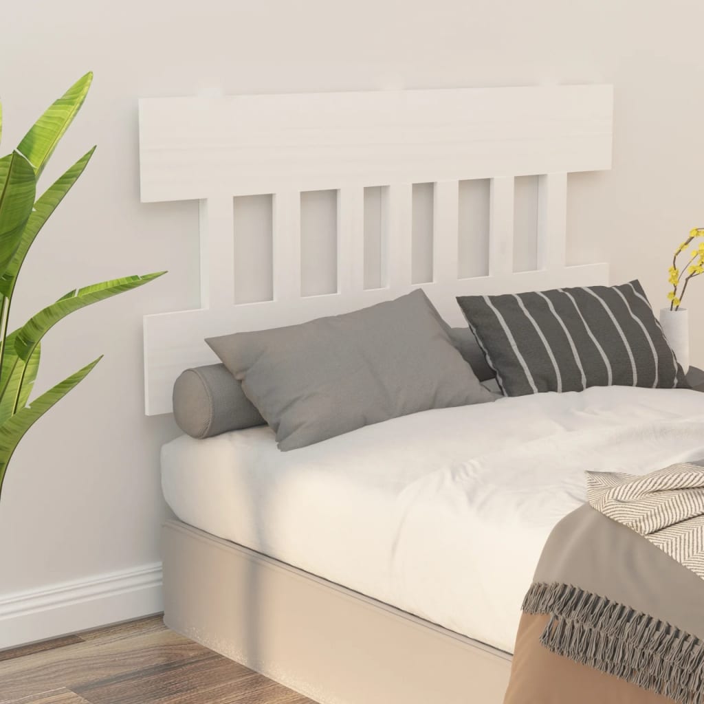 Solid Pine Wood Bed Headboard - White, 143.5x3x81 cm