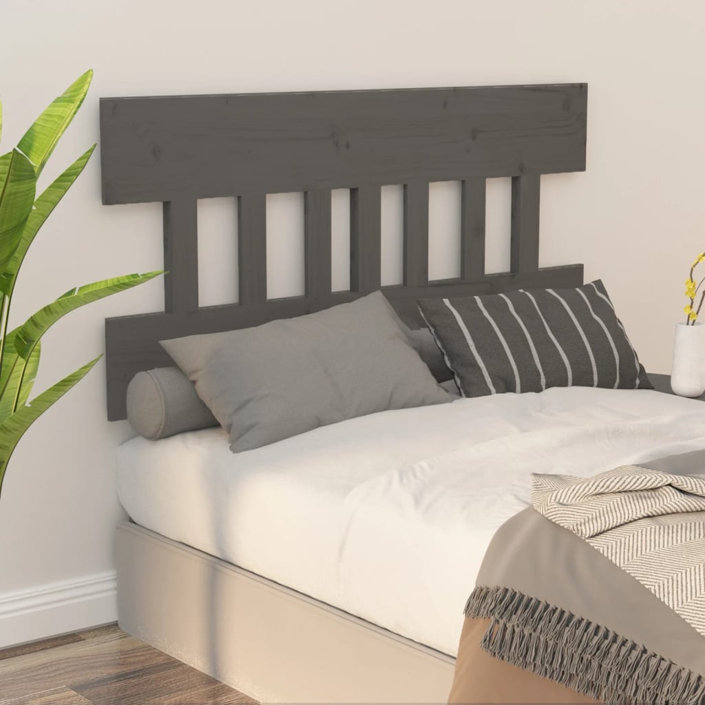 Solid Pine Grey Bed Headboard - 163.5x3x81 cm