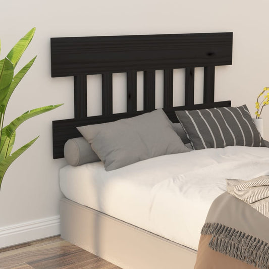 Solid Pine Bed Headboard - Black, 163.5x3x81 cm