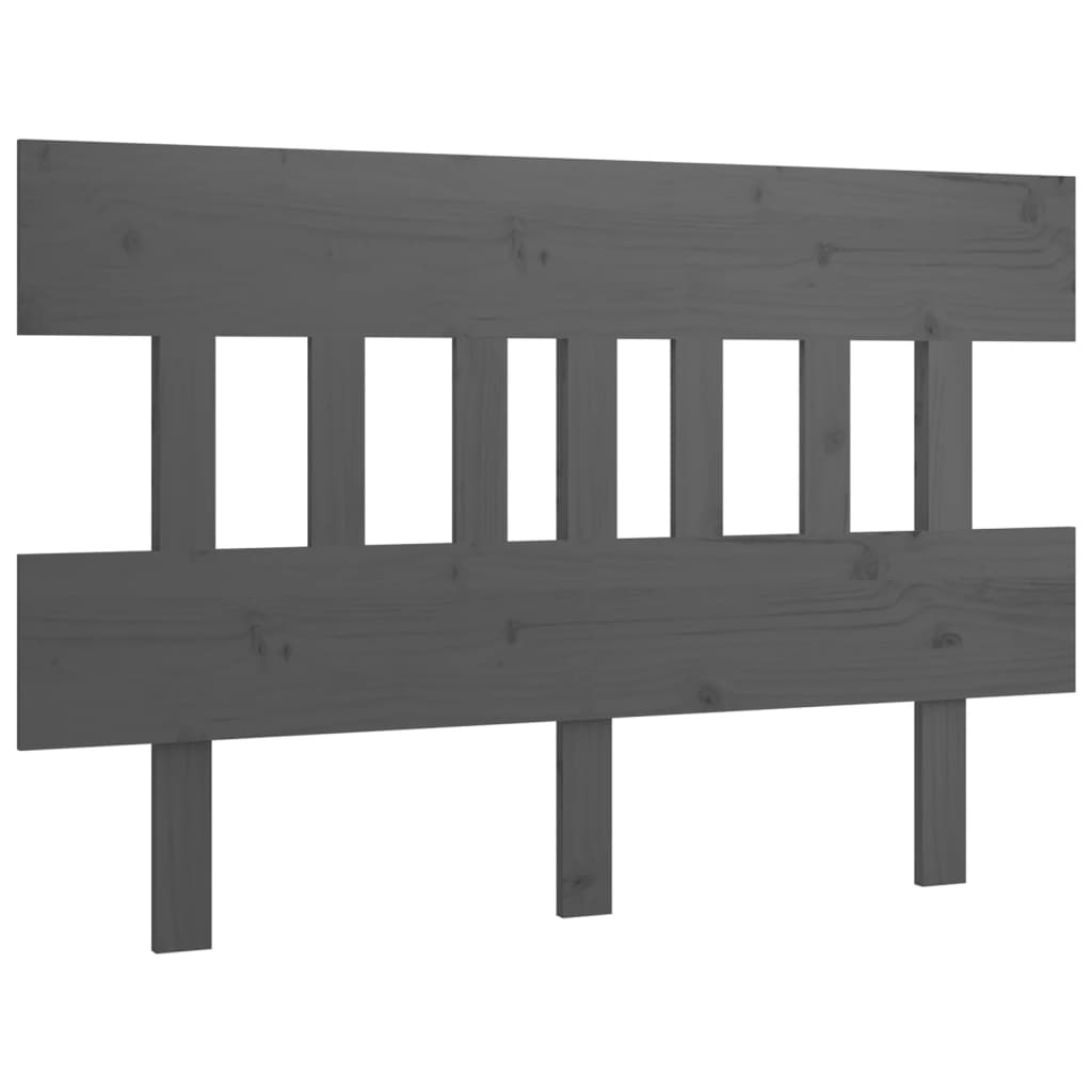 Solid Pine Wood Grey Bed Headboard - 183.5x3x81 cm