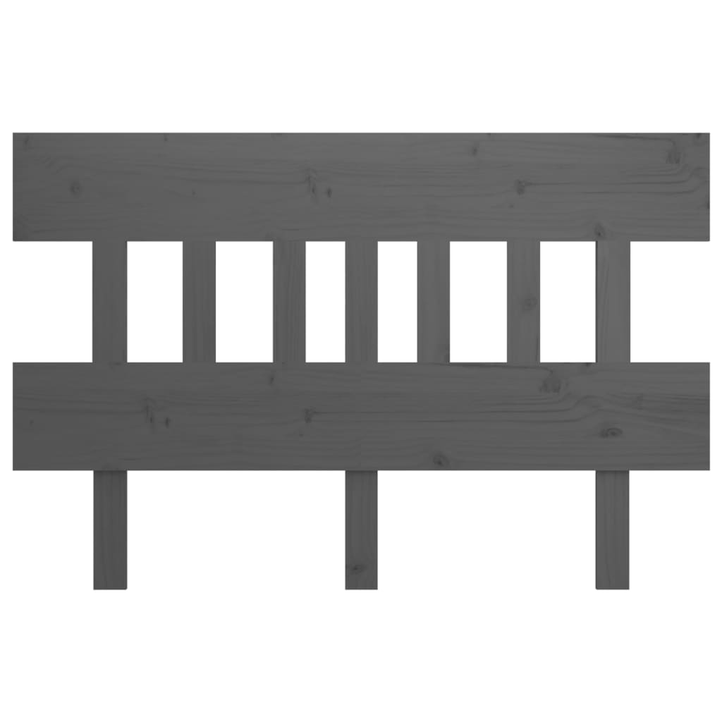 Solid Pine Wood Grey Bed Headboard - 183.5x3x81 cm