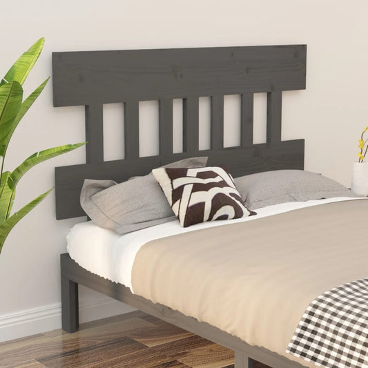 Solid Pine Grey Bed Headboard - 203.5x3x81 cm