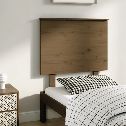Solid Wood Pine Bed Headboard, Honey Brown, 79x6x82.5 cm