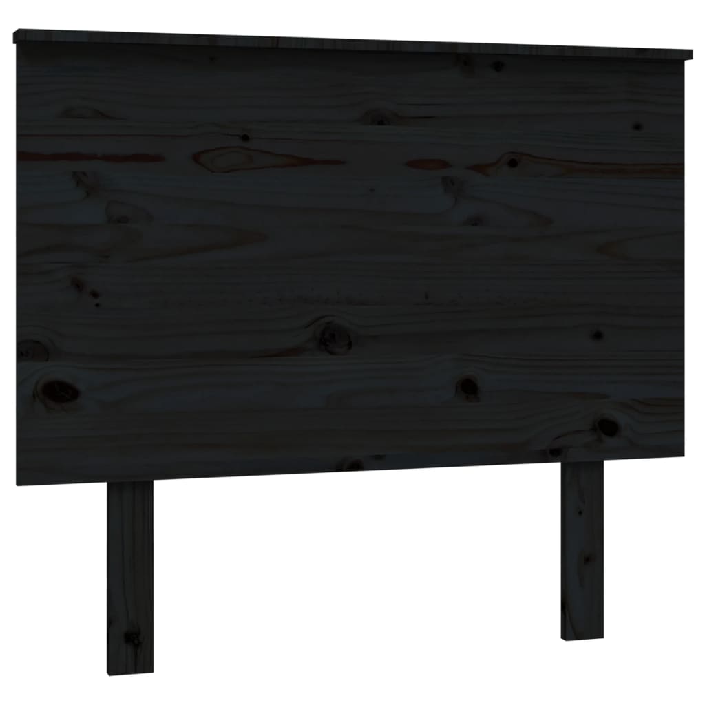 Solid Pine Wood Black Headboard - 94x6x82.5 cm