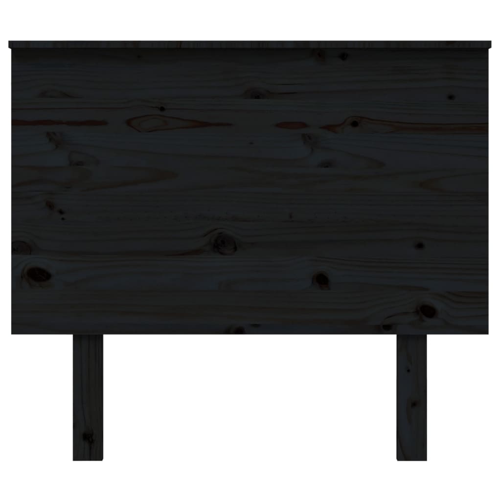 Solid Pine Wood Black Headboard - 94x6x82.5 cm