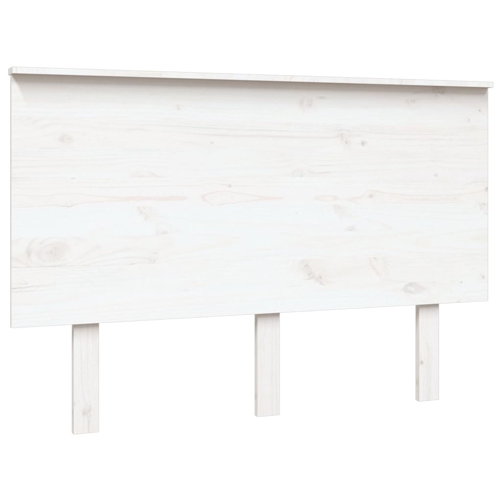 Solid Wood White Bed Headboard 124x6x82.5 cm Pine
