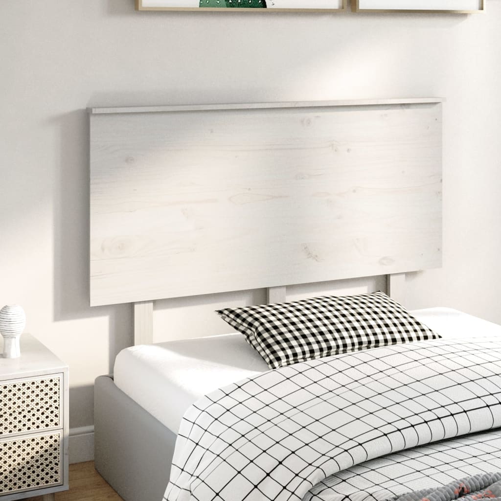 Solid Wood White Bed Headboard 124x6x82.5 cm Pine