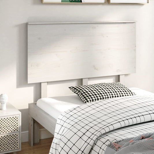 Solid Wood White Bed Headboard 124x6x82.5 cm Pine