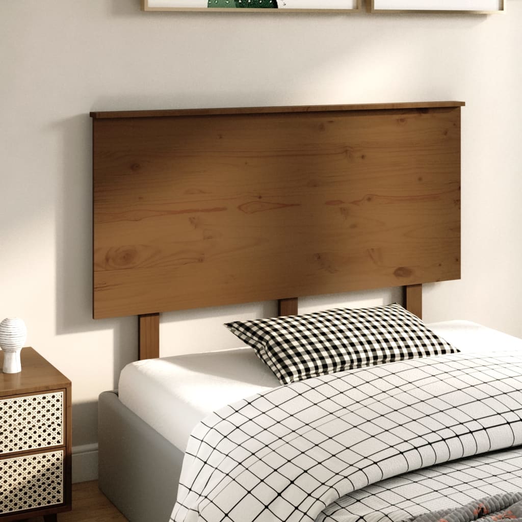 Solid Pine Bed Headboard in Honey Brown - 124x6x82.5 cm