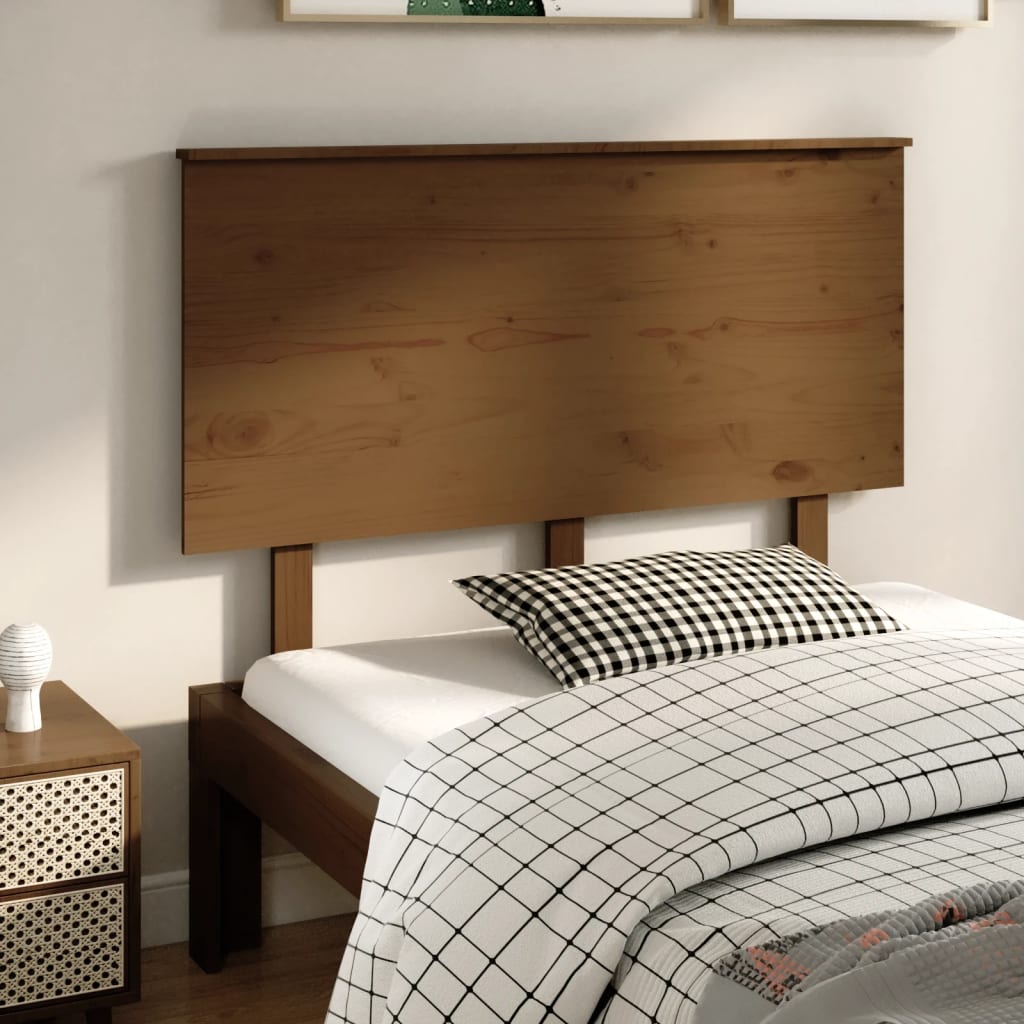 Solid Pine Bed Headboard in Honey Brown - 124x6x82.5 cm
