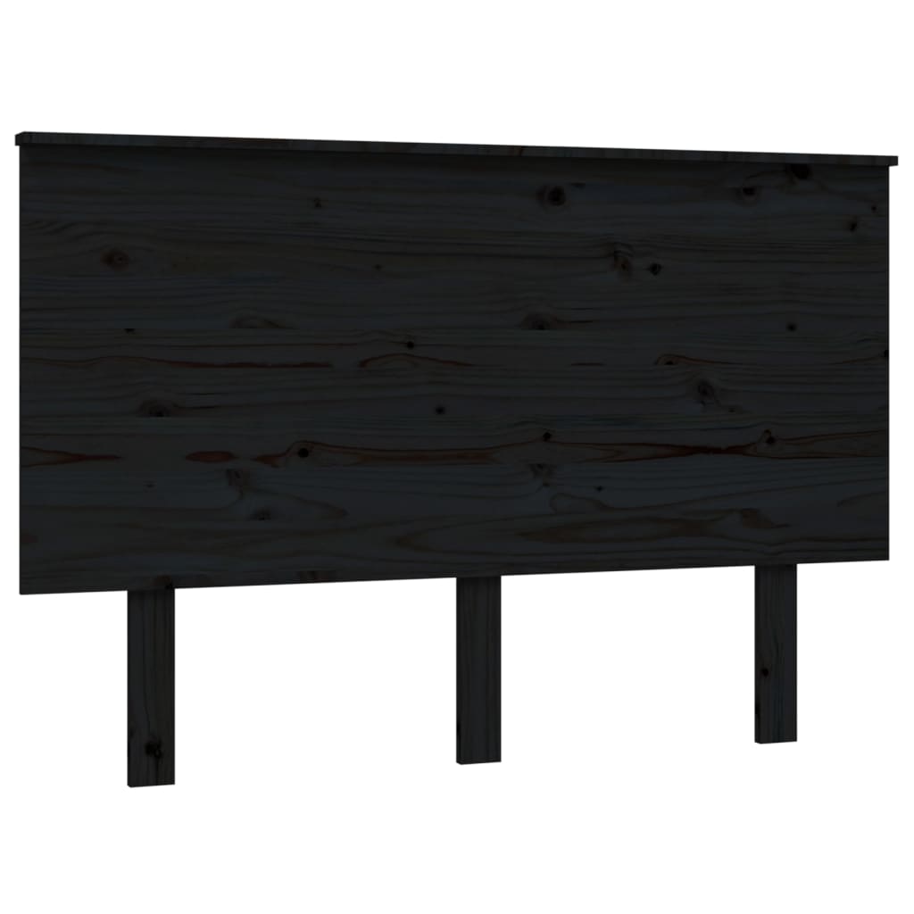 Solid Pine Black Headboard - 124x6x82.5 cm Stylish Design