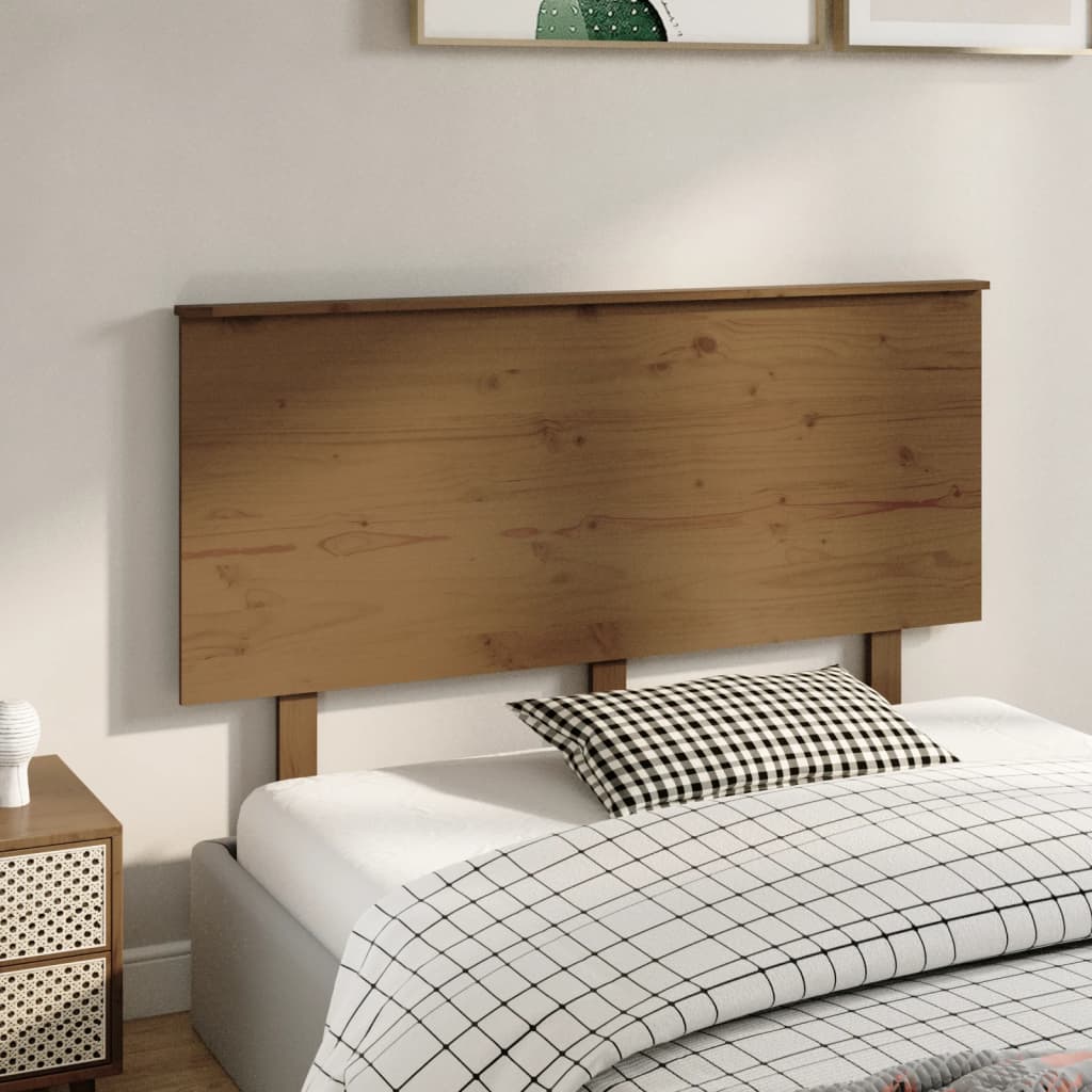 Solid Pine Bed Headboard, Honey Brown, 139x6x82.5 cm