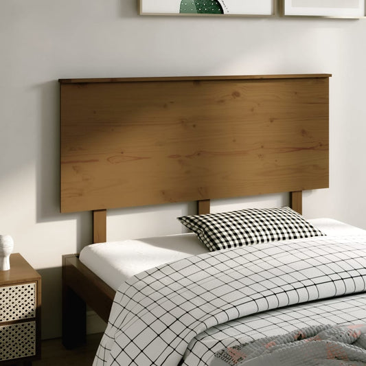 Solid Pine Bed Headboard, Honey Brown, 139x6x82.5 cm