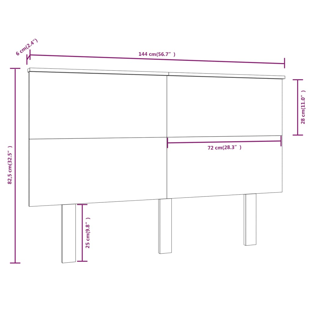 Solid Pine Bed Headboard, White, 144x6x82.5 cm - Elegant & Durable