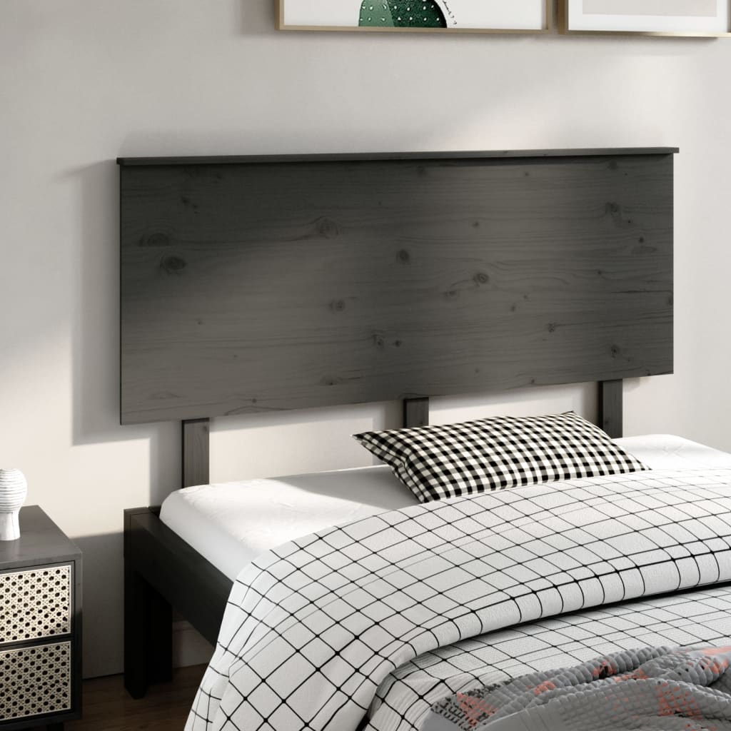 Solid Pine Grey Headboard 144x6x82.5 cm - Elegant Bedroom Decor