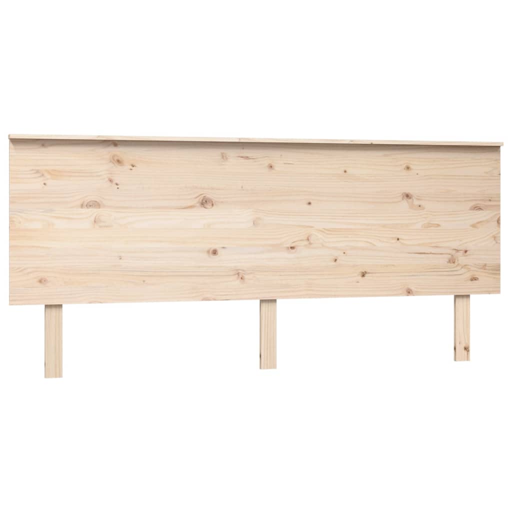 Solid Pine Wood Headboard - 184x6x82.5 cm | Natural Finish