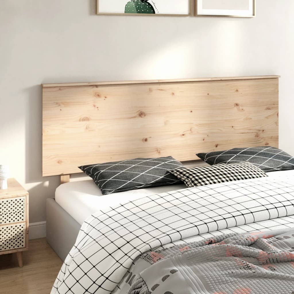 Solid Pine Wood Headboard - 184x6x82.5 cm | Natural Finish