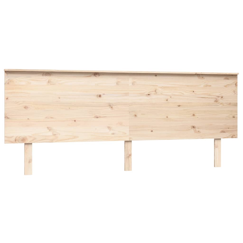 Solid Pine Wood Bed Headboard, 204x6x82.5 cm - Natural Finish