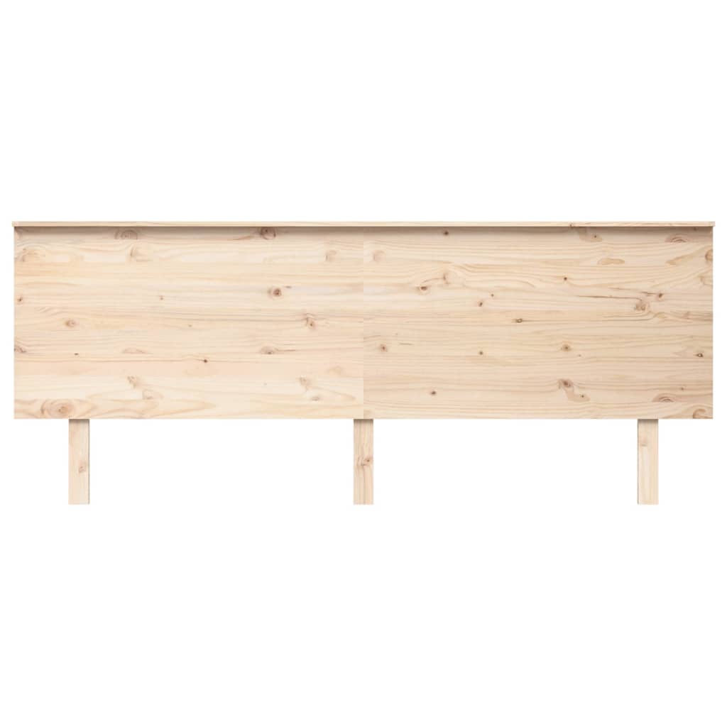 Solid Pine Wood Bed Headboard, 204x6x82.5 cm - Natural Finish