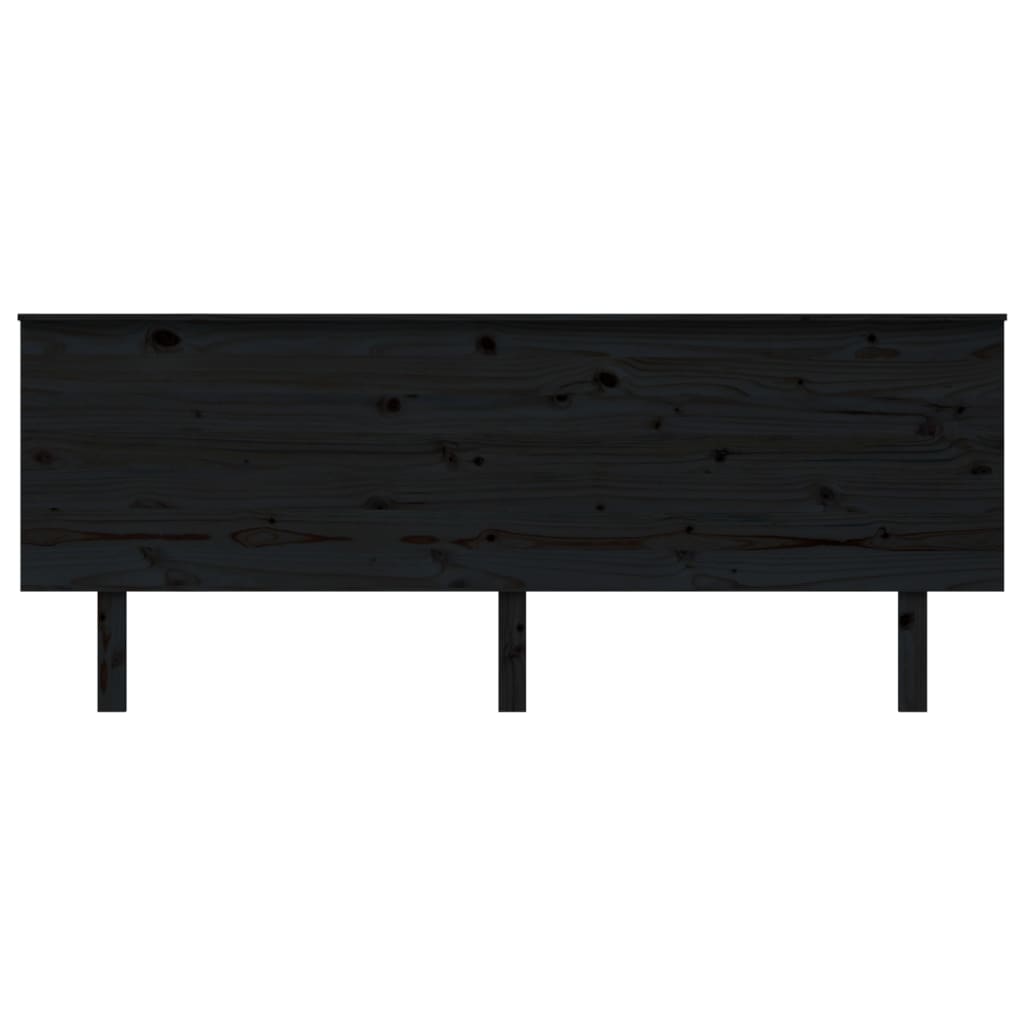 Solid Pine Black Bed Headboard - 204x6x82.5 cm