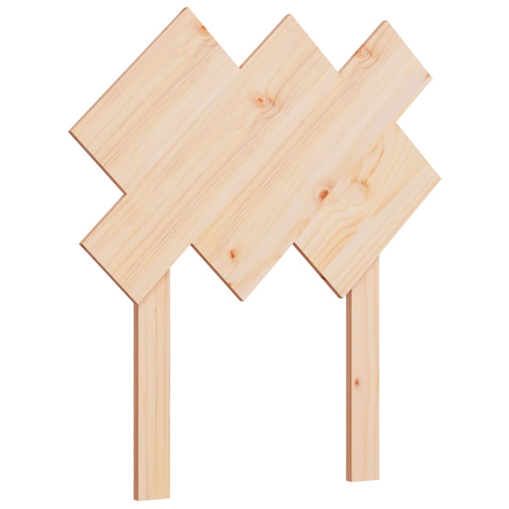 Solid Pine Wood Bed Headboard, 72.5x3x81 cm, Natural Finish