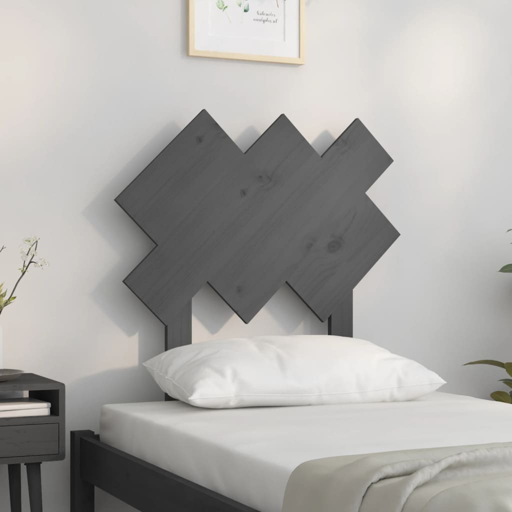 Solid Pine Grey Bed Headboard, 72.5x3x81 cm - Elegant & Durable