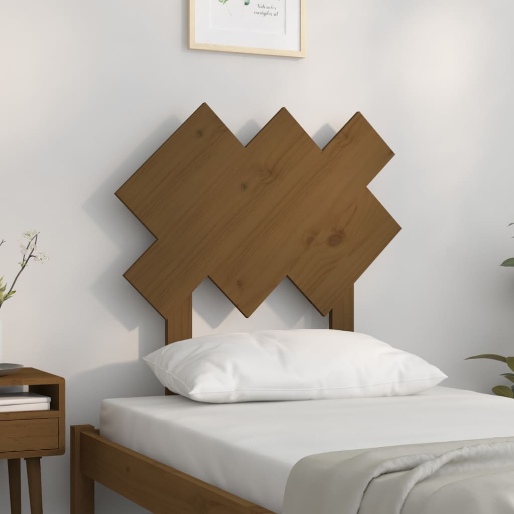 Solid Pine Bed Headboard, Honey Brown, 72.5x3x81 cm