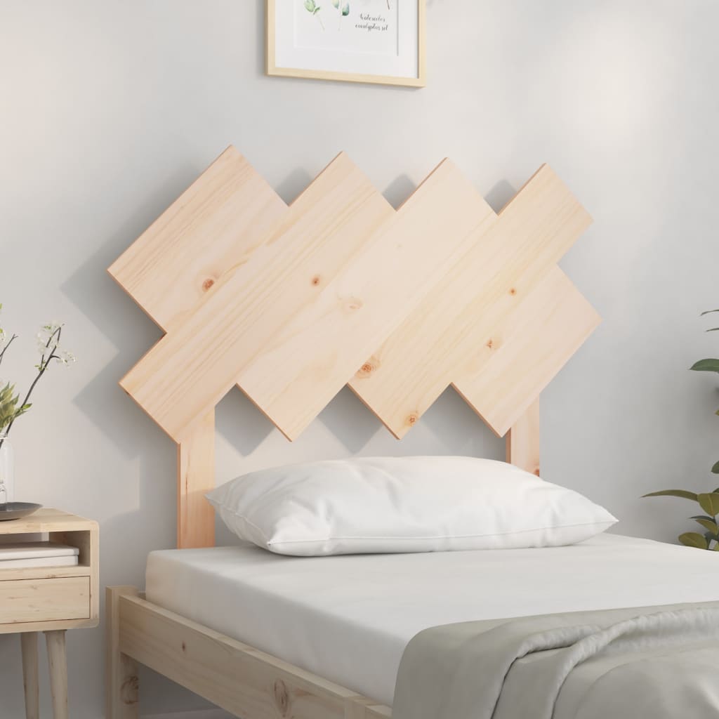 Solid Pine Wood Bed Headboard 92x3x81 cm - Natural Finish