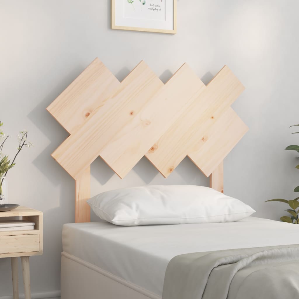 Solid Pine Wood Bed Headboard 92x3x81 cm - Natural Finish