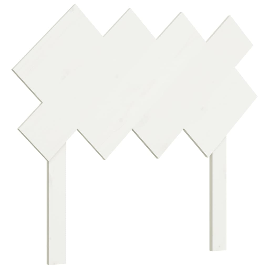 Solid Pine Wood White Bed Headboard 92x3x81 cm