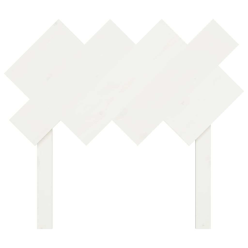 Solid Pine Wood White Bed Headboard 92x3x81 cm