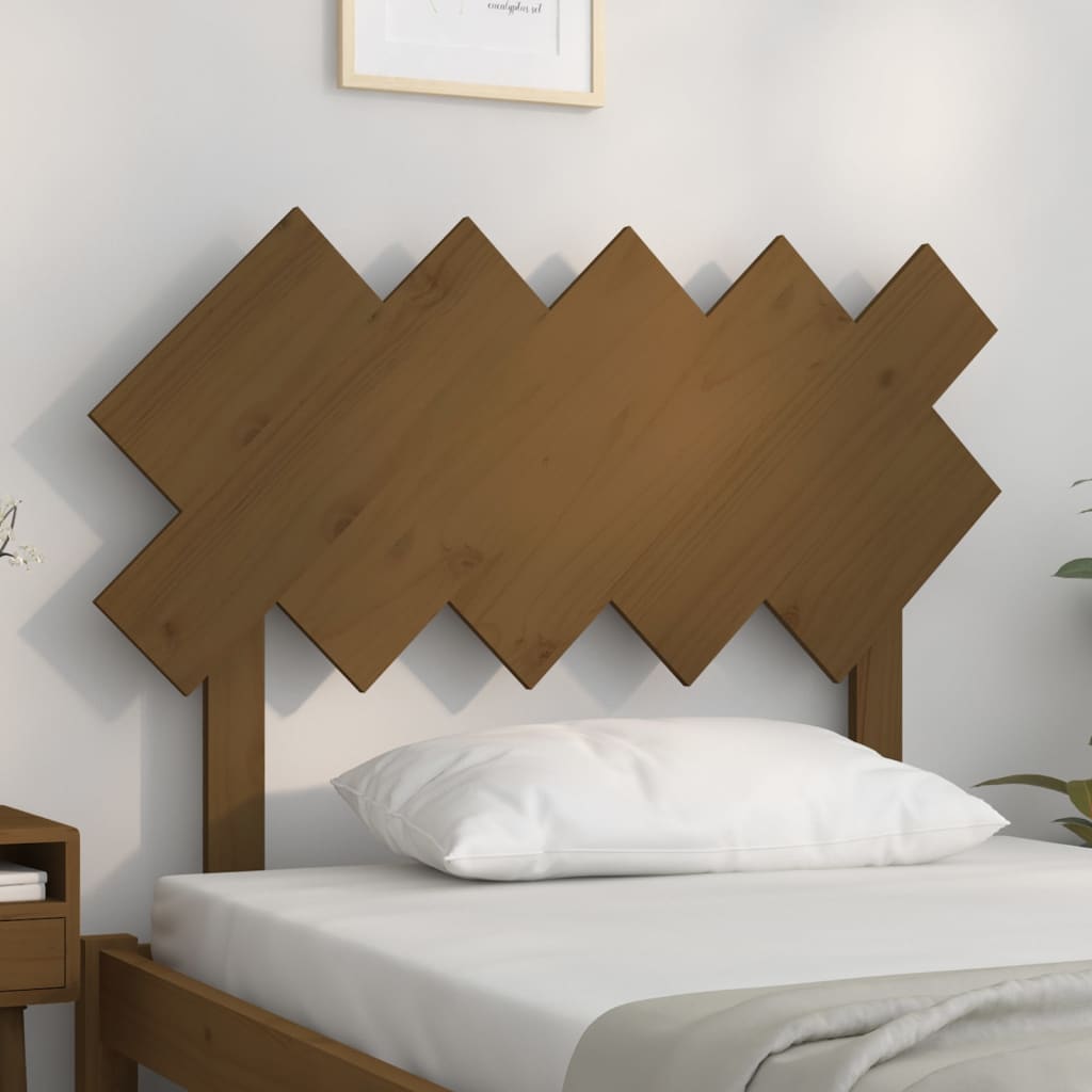 Solid Pine Wood Honey Brown Headboard 104x3x80.5 cm