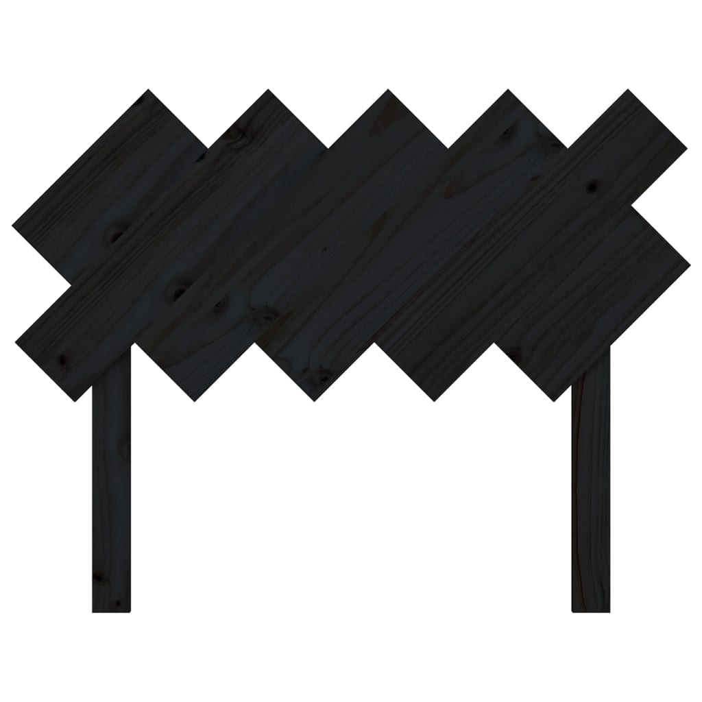 Solid Pine Bed Headboard in Black - 104x3x80.5 cm