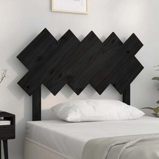 Solid Pine Bed Headboard in Black - 104x3x80.5 cm